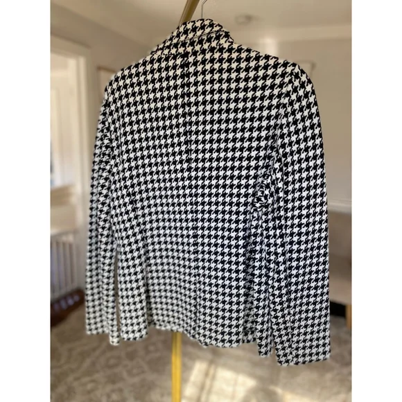 Bagatelle Collection Houndstooth Blazer Black White Double Breasted Old Money M - Picture 3 of 9